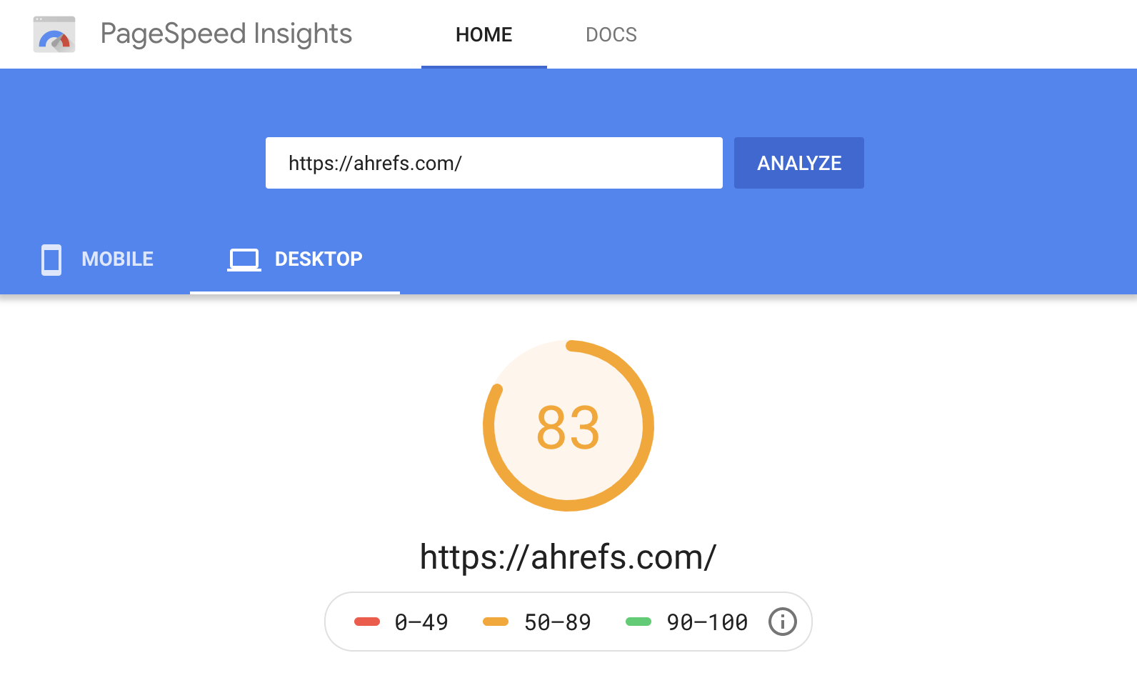 19 pagespeed insights