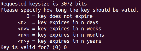 expiration key for gpg