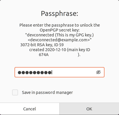 gpg passphrase 2