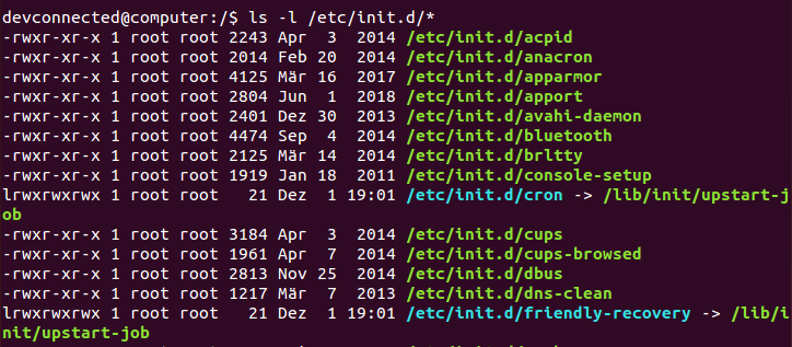 listing init scripts