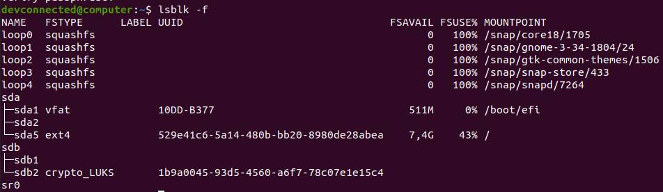 listing block devices