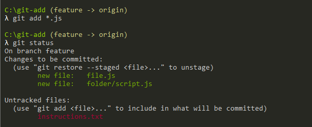 wildcard git add