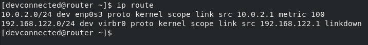 ip route on router