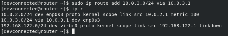 add route on linux