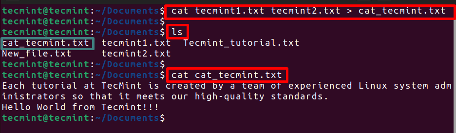 Concatenate Multiple Files in Linux