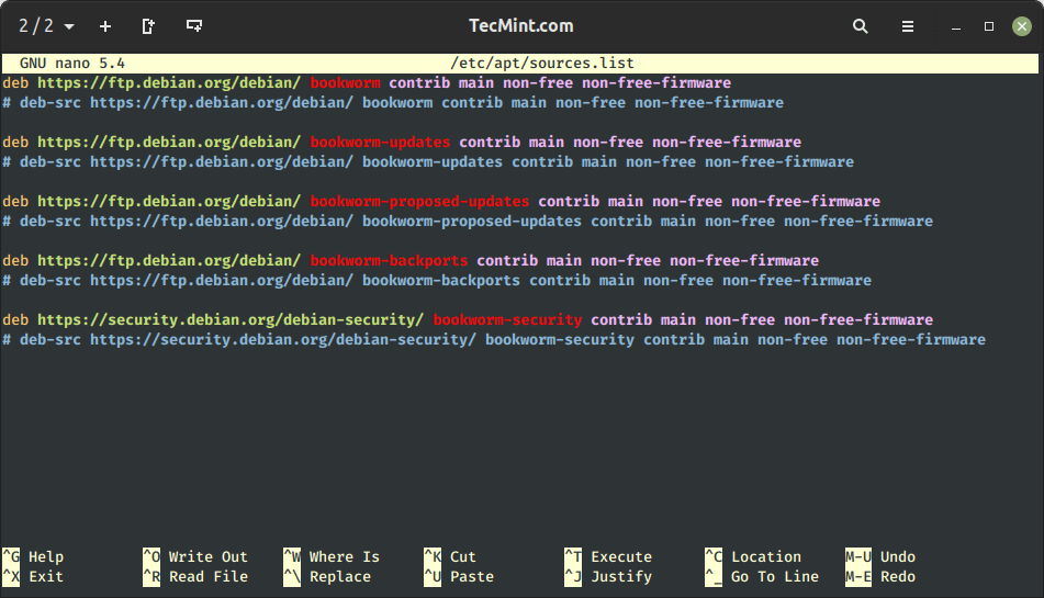 Update Debian Sources Repository