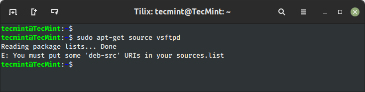Fix You must put some ‘deb-src’ URIs in your sources.list