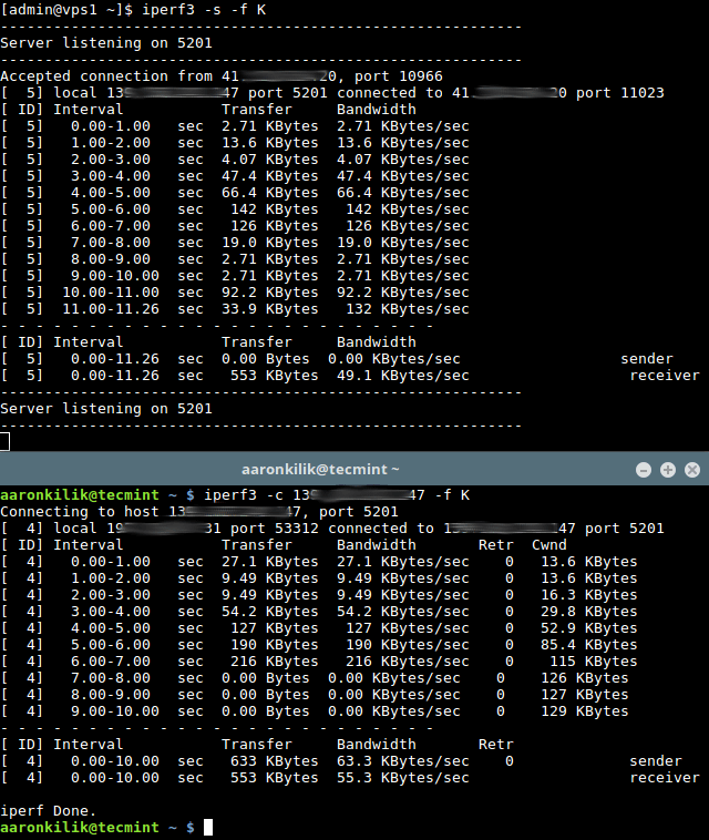 How to Test Network Speed Using iPerf3 Tool in Linux