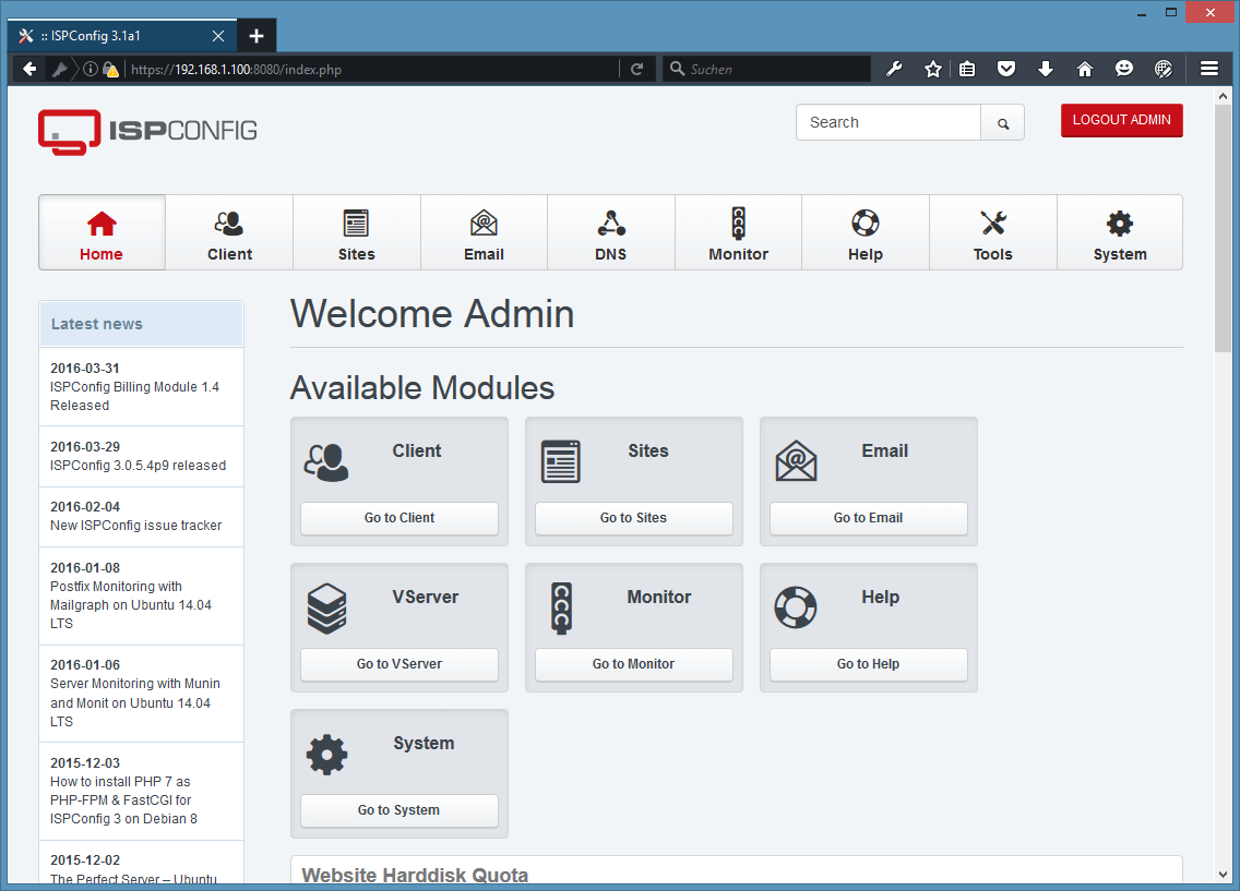 ISPConfig - Hosting Control Panel