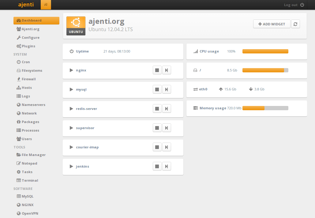 Ajenti - Server Admin Panel