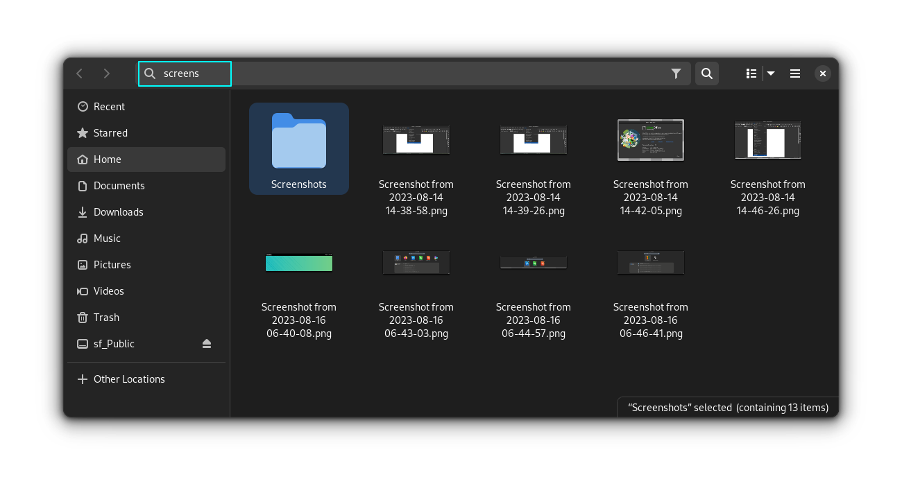 Clicking on the file manager icon on GNOME shell file search results page will get a nautilus file manager instance in search mode