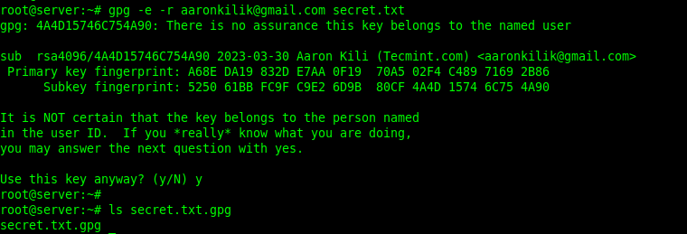 Encrypt File Using GPG in Linux