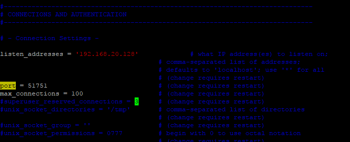 Configure PostgreSQL Port