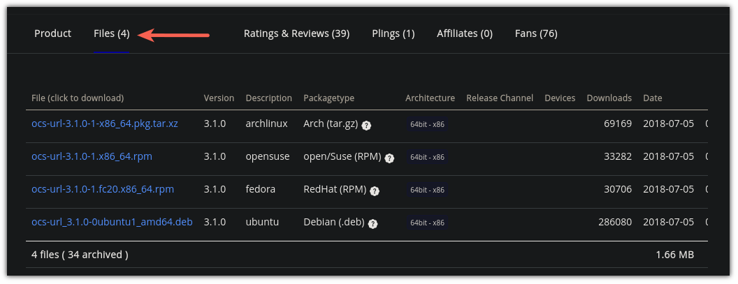 Download ocs-url in budgie