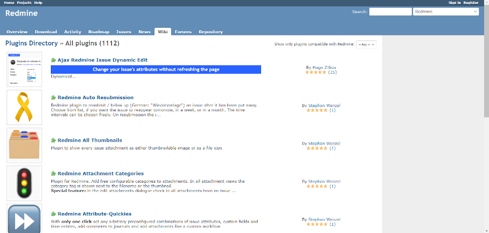 Redmine Plugins Directory
