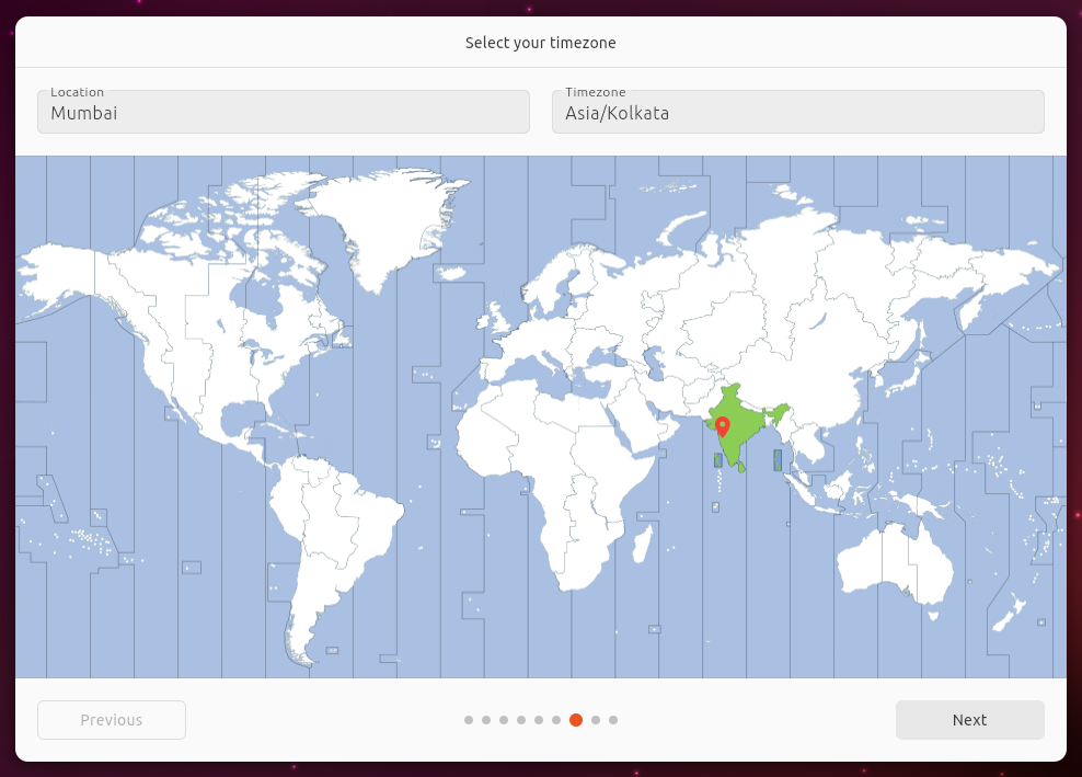 ubuntu installation screenshot setting up timezone