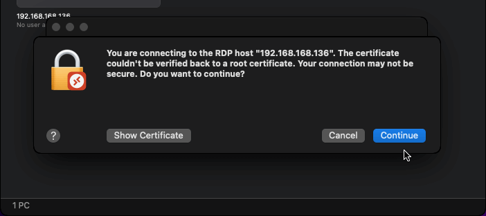 Secure Connection Prompt