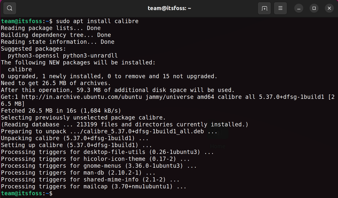 Installing Calibre in Ubuntu