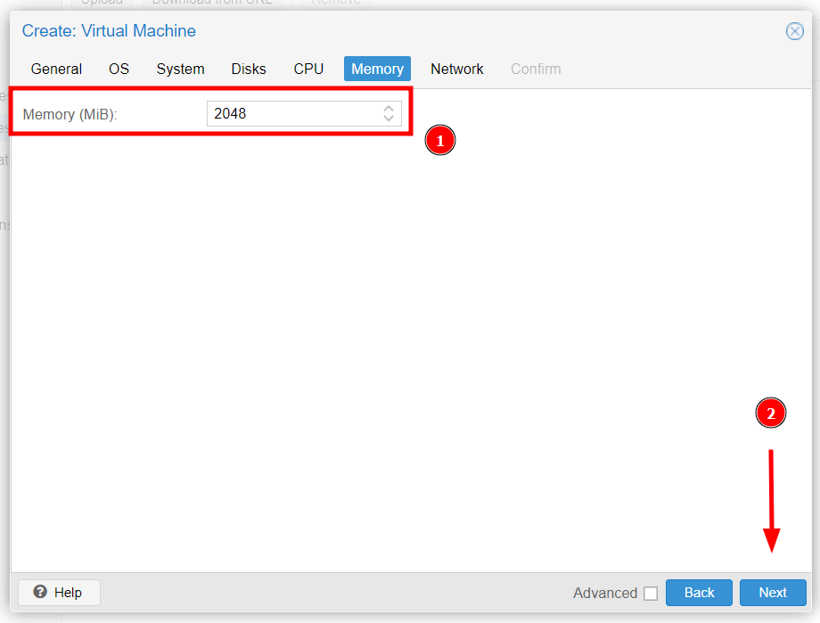 Set VM Memory Settings