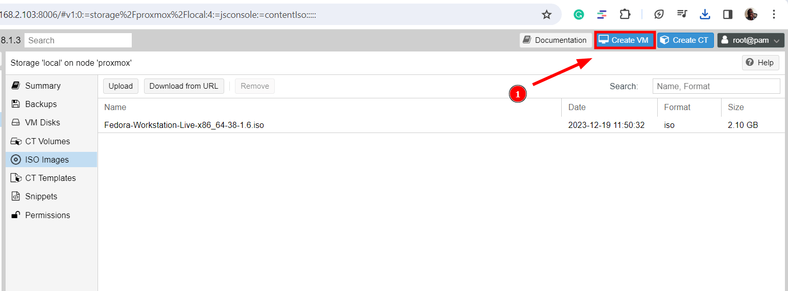 Create a VM on Proxmox