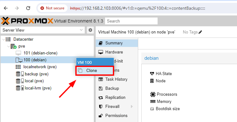 Create Clone of VM Template