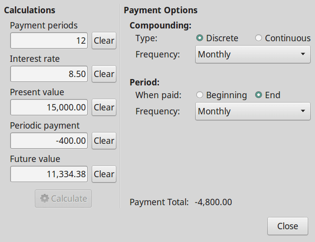 GnuCash Loan Payment Calculator