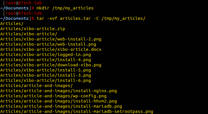 How to Extract Tar Files to Specific Directory in Linux
