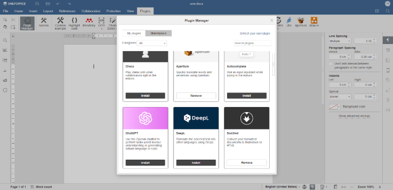 How to Install and Use ChatGPT in ONLYOFFICE Docs on Linux