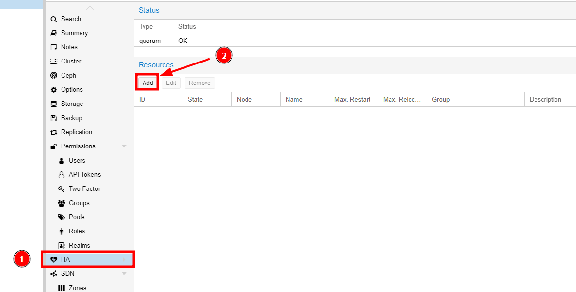 Proxmox High Availability