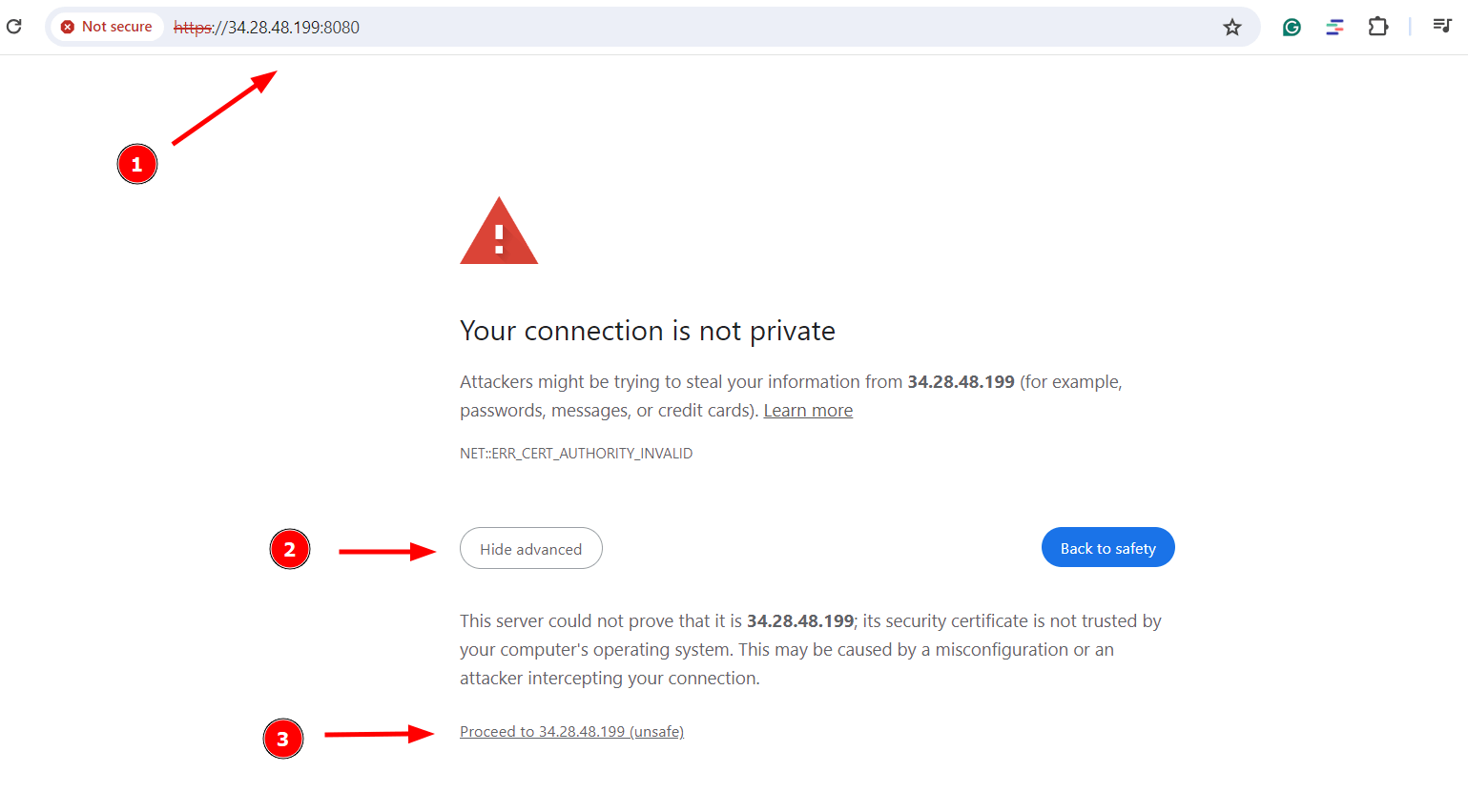 SSL Pydio Cells Warning