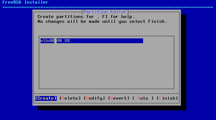 Choose FreeBSD Disk Partition