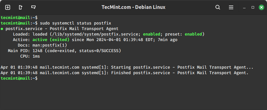 Check Postfix Status