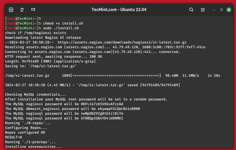 Nagios XI Installation Progress