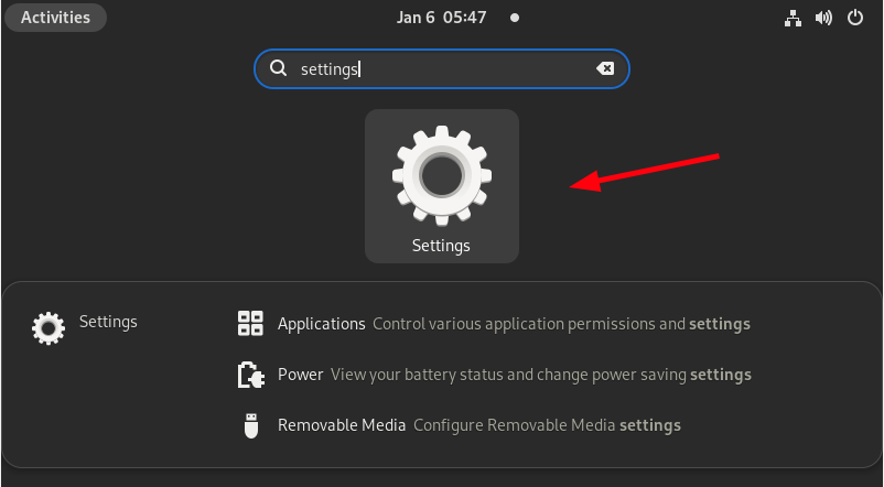 Fedora Settings