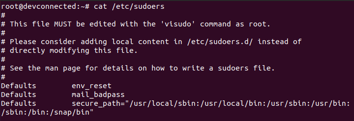 sudoers file on linux
