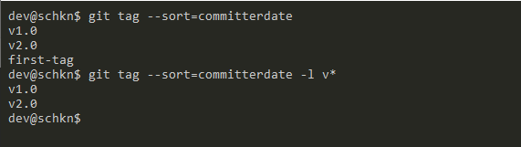 git tag by most recent commit date