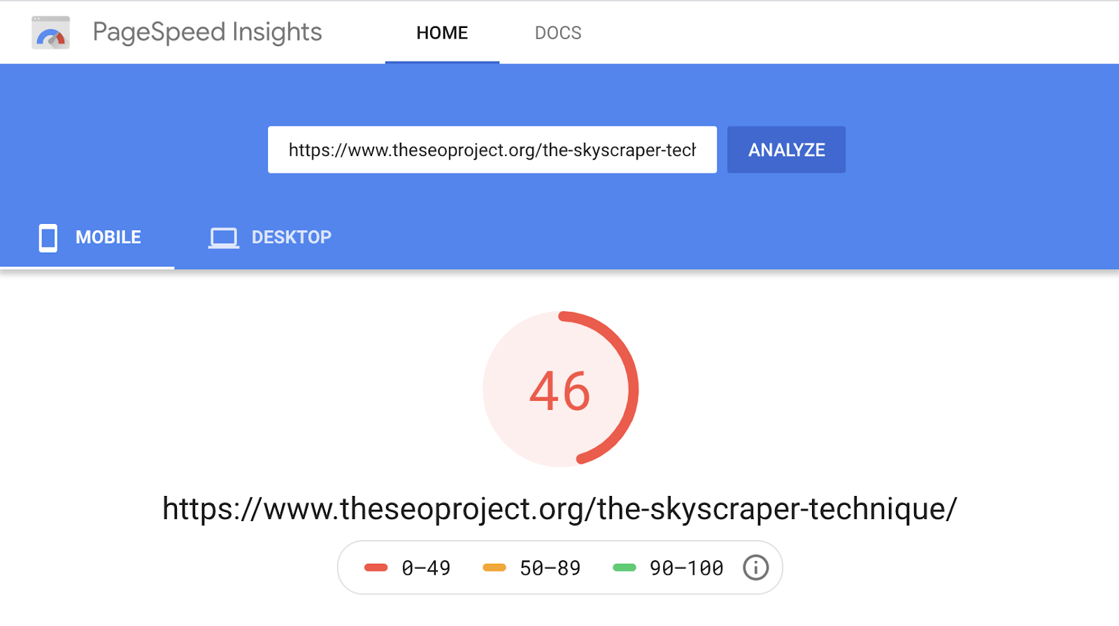1 pagespeed insights slow