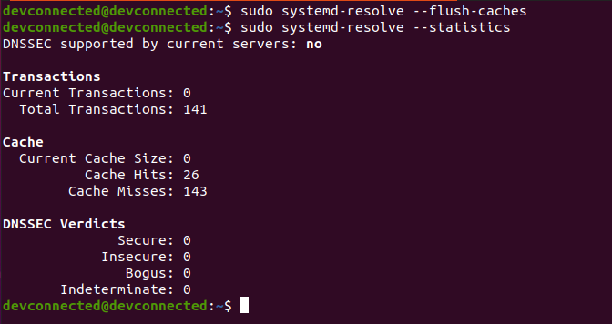 flush dns cache using systemd-resolve