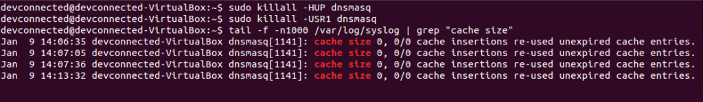 dnsmasq cache hup signal