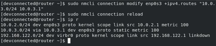 linux add route nmcli