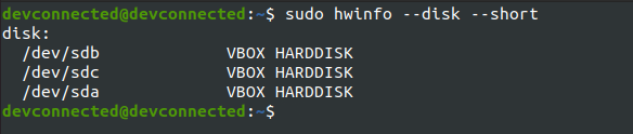 listing drives using hwinfo