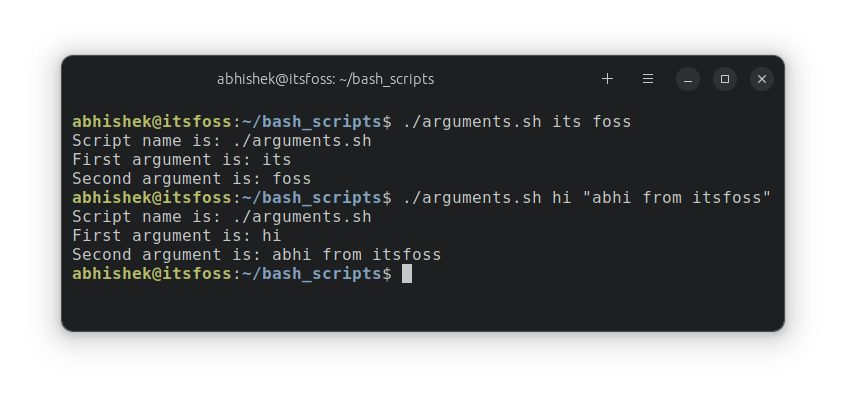 Pass arguments to the bash scripting