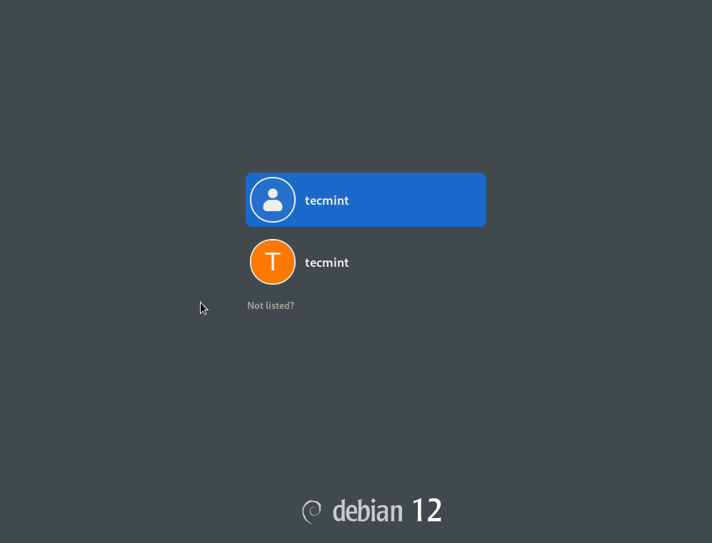 Debian 12 User Login