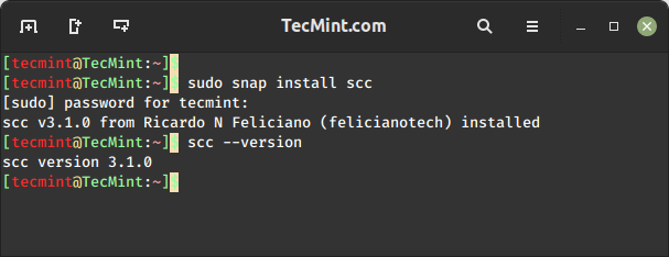 Install scc in Linux