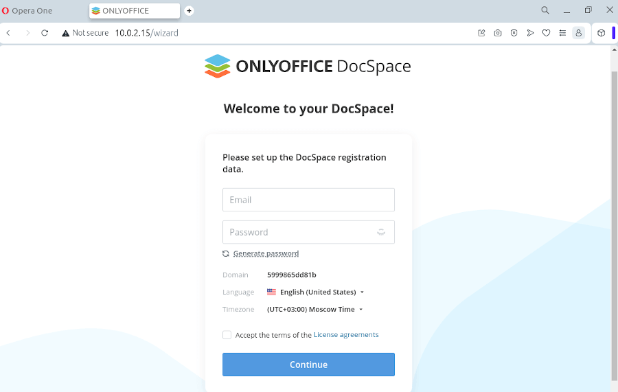 ONLYOFFICE DocSpace Registration