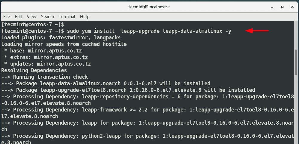 Install Leapp in CentOS 7