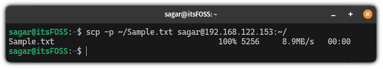 Preserve timestamps while sending files through scp command in Linux